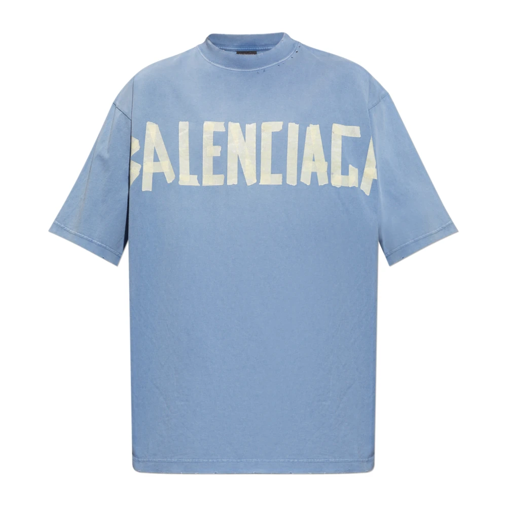 Balenciaga T-shirt met vintage-effect Blue Heren