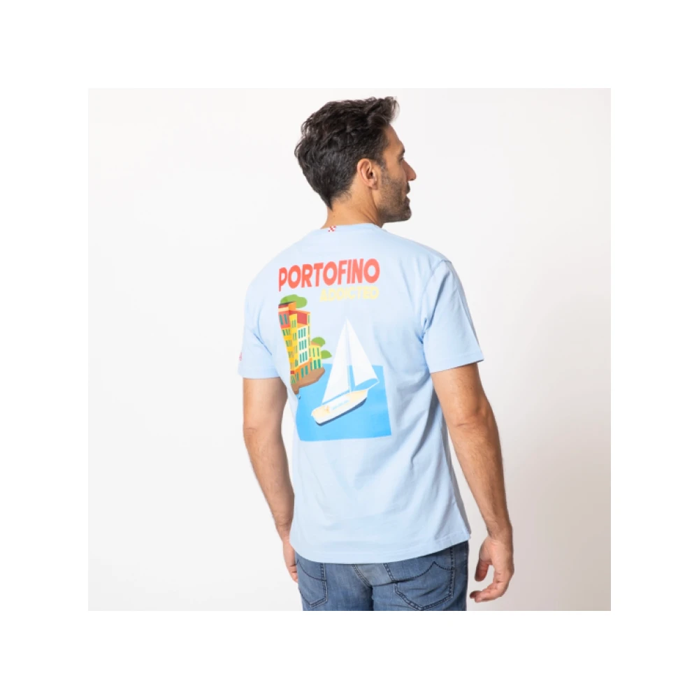 MC2 Saint Barth Blauwe Portofino Addicted T-shirt Blue Heren