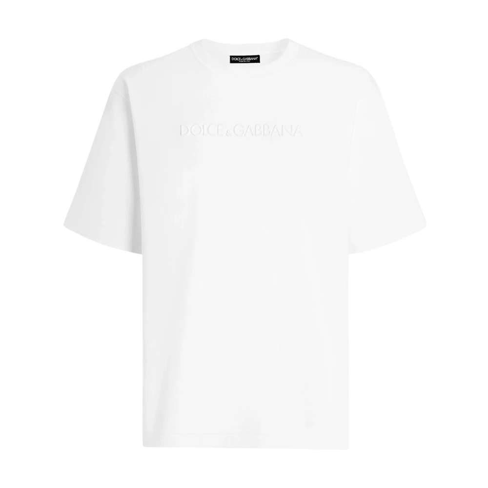Dolce & Gabbana Men's White T-Shirts, 2XL, T-Shirt With Logo