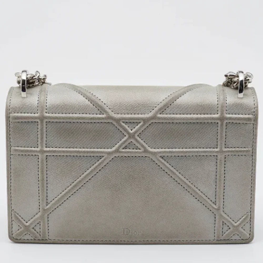 Dior Vintage Pre-owned Leather dior-bags Gray Dames