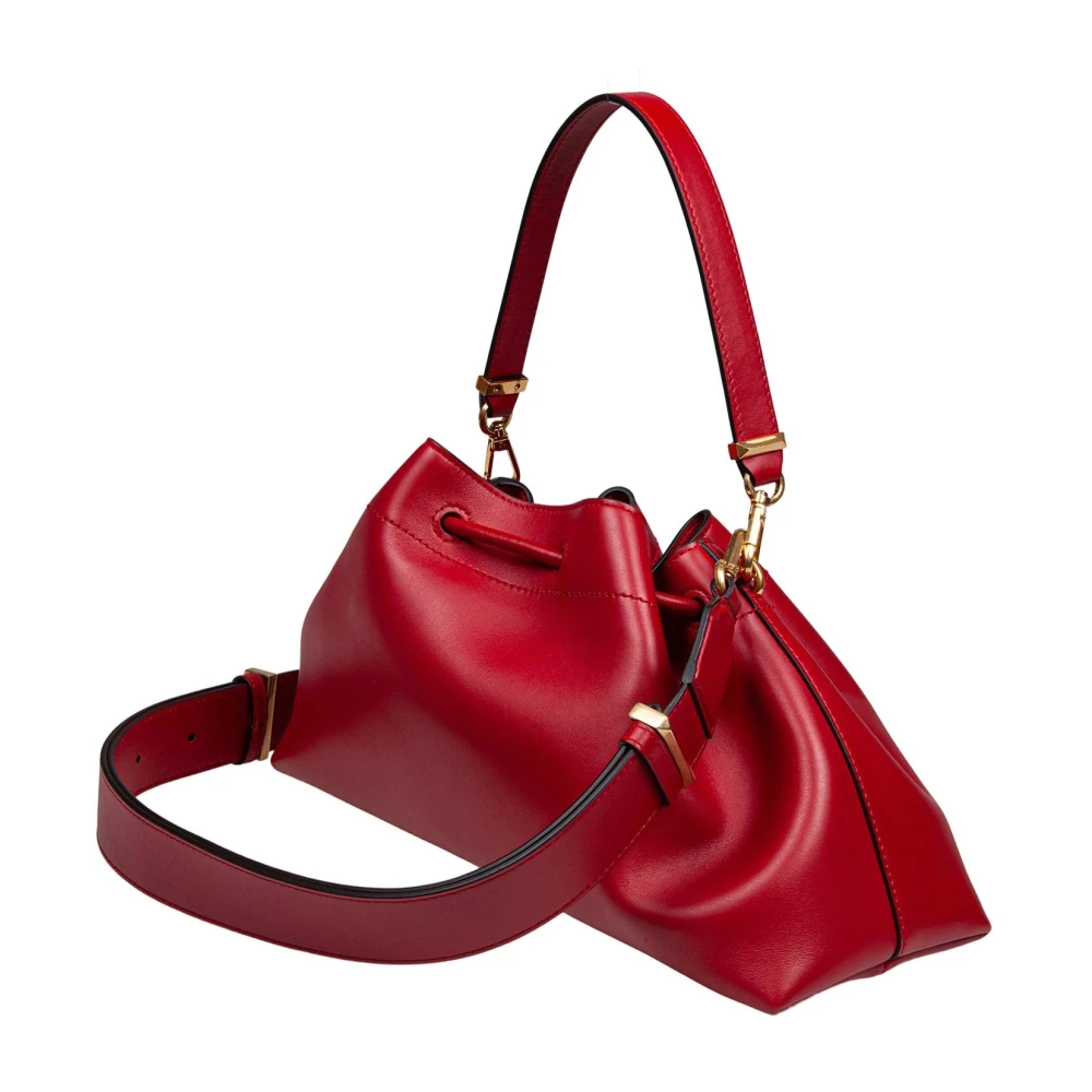 Jimmy Choo Rode Leren Bucket Bag met Trekkoord Red Dames