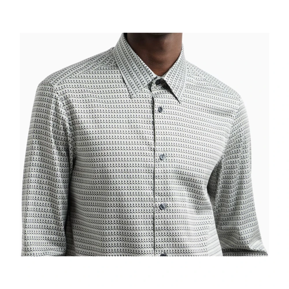 Emporio Armani Wit T-shirt met All-Over Print White Heren