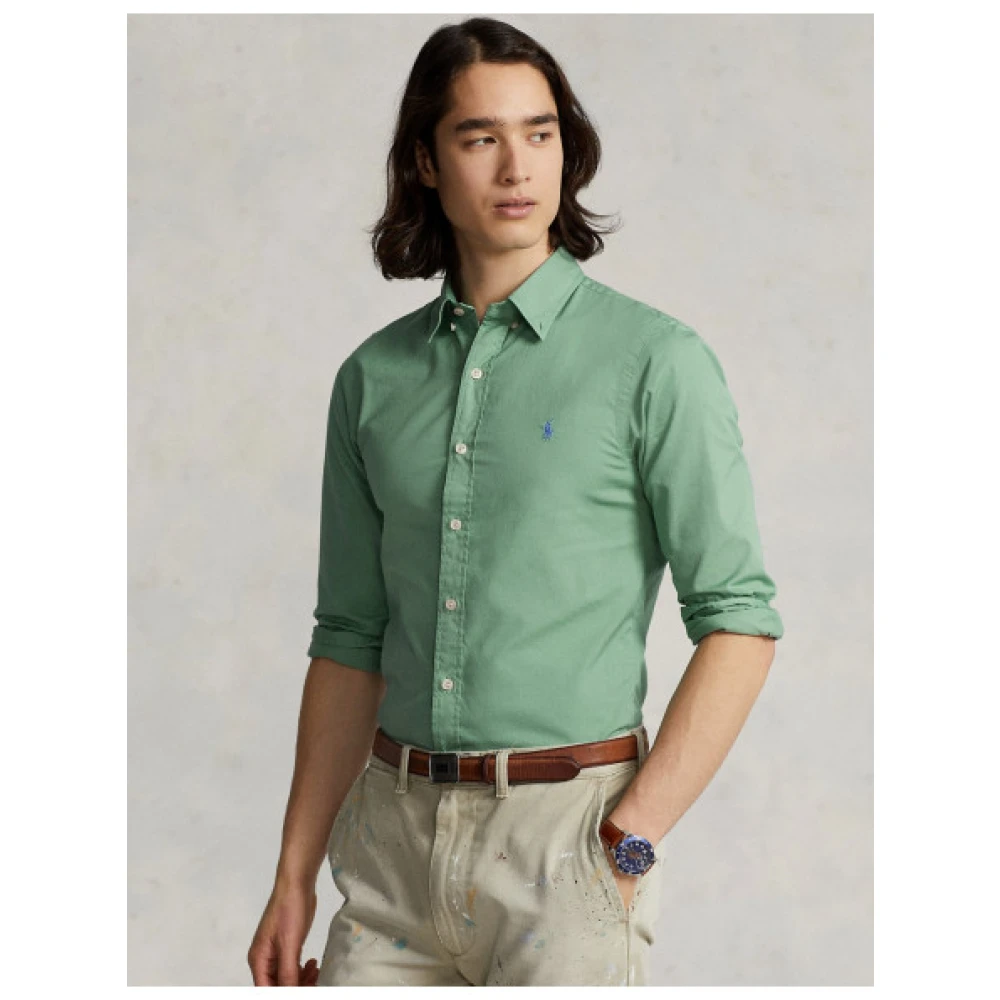 Polo Ralph Lauren Slim Fit Katoenen Overhemd Green Heren