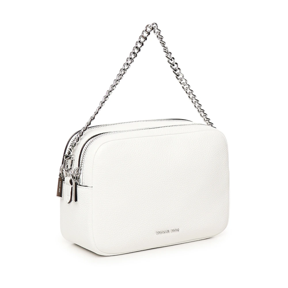 Michael Kors Witte Kalfsleren Tas met Ritssluiting White Dames