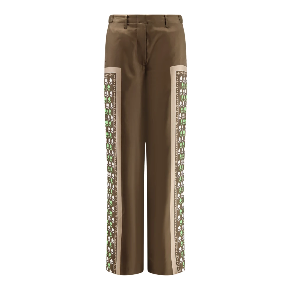 Tory Burch Women's Brown Straight Trousers, Xs, Satin Trousers
