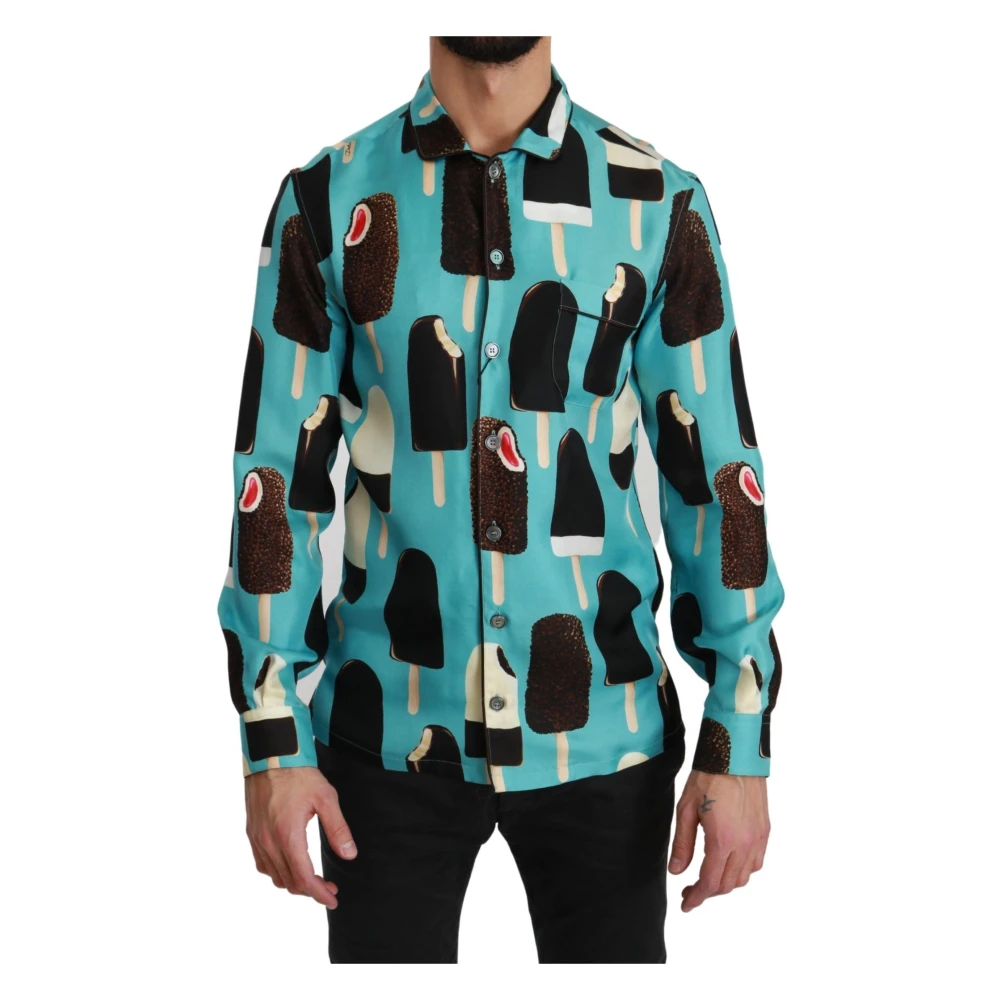 Dolce & Gabbana , Casual Shirts, Male, Multicolor, Xs, Exclusive Ice Cream Shirt