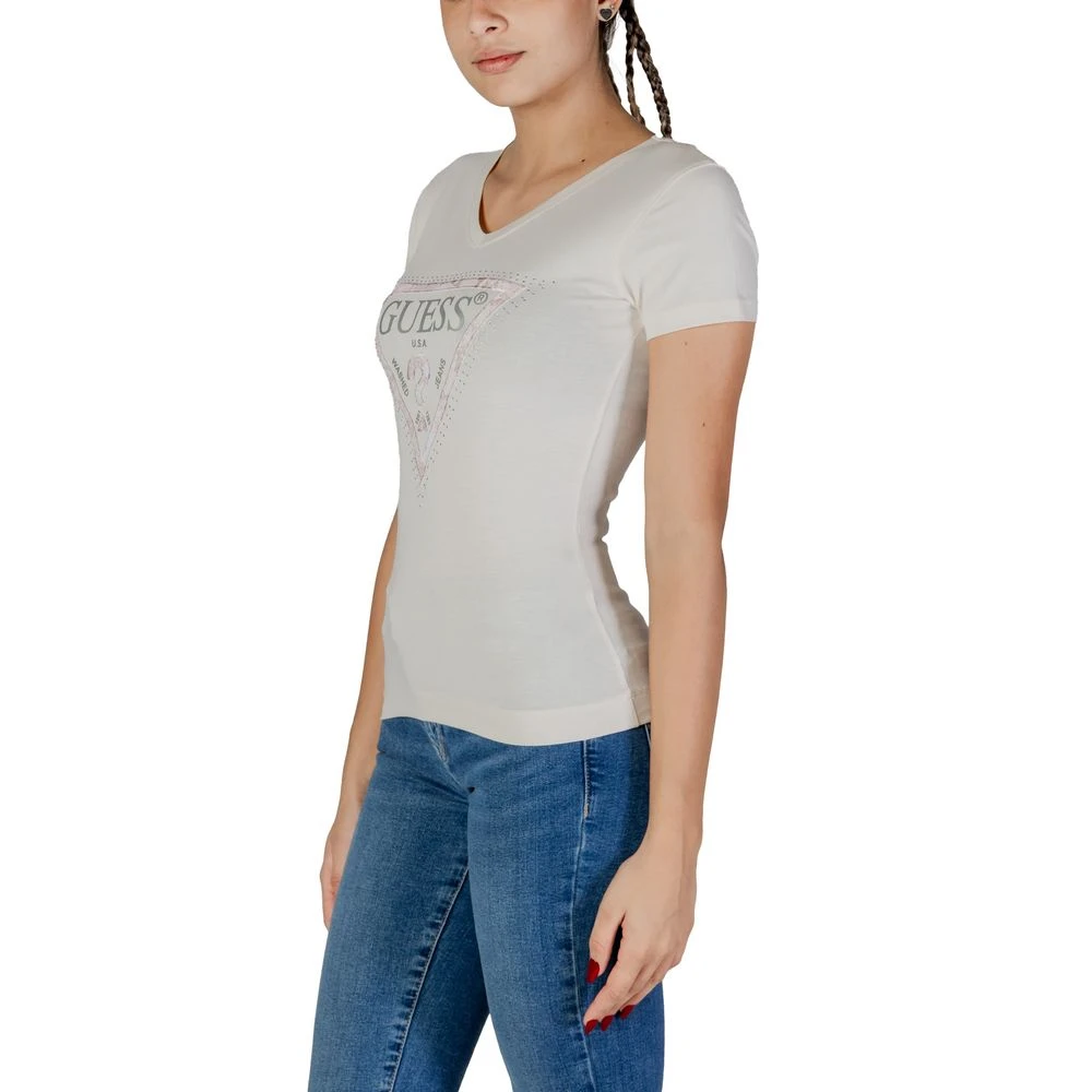 Guess Katoenen T-shirt Korte Mouw Vrouwen White Dames