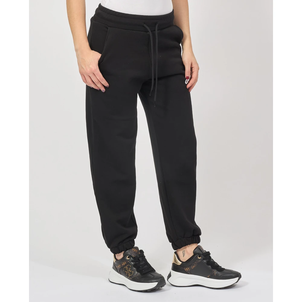 Gaëlle Paris Zwarte sportieve broek met trekkoord in de taille Black Dames