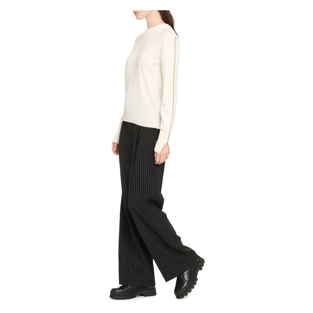 Hugo Boss Kasjmiertrui met Ribgebreide Randen Beige Dames