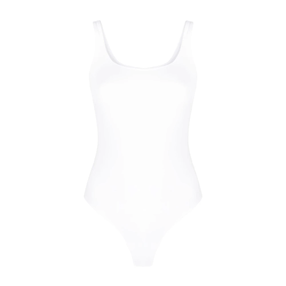 Wolford Witte Gebreide Top Hoge Glans Afwerking White Dames