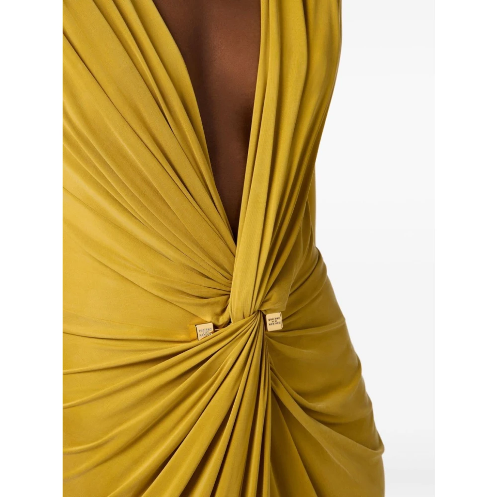 Elisabetta Franchi Elegante Avondjurken Collectie Yellow Dames