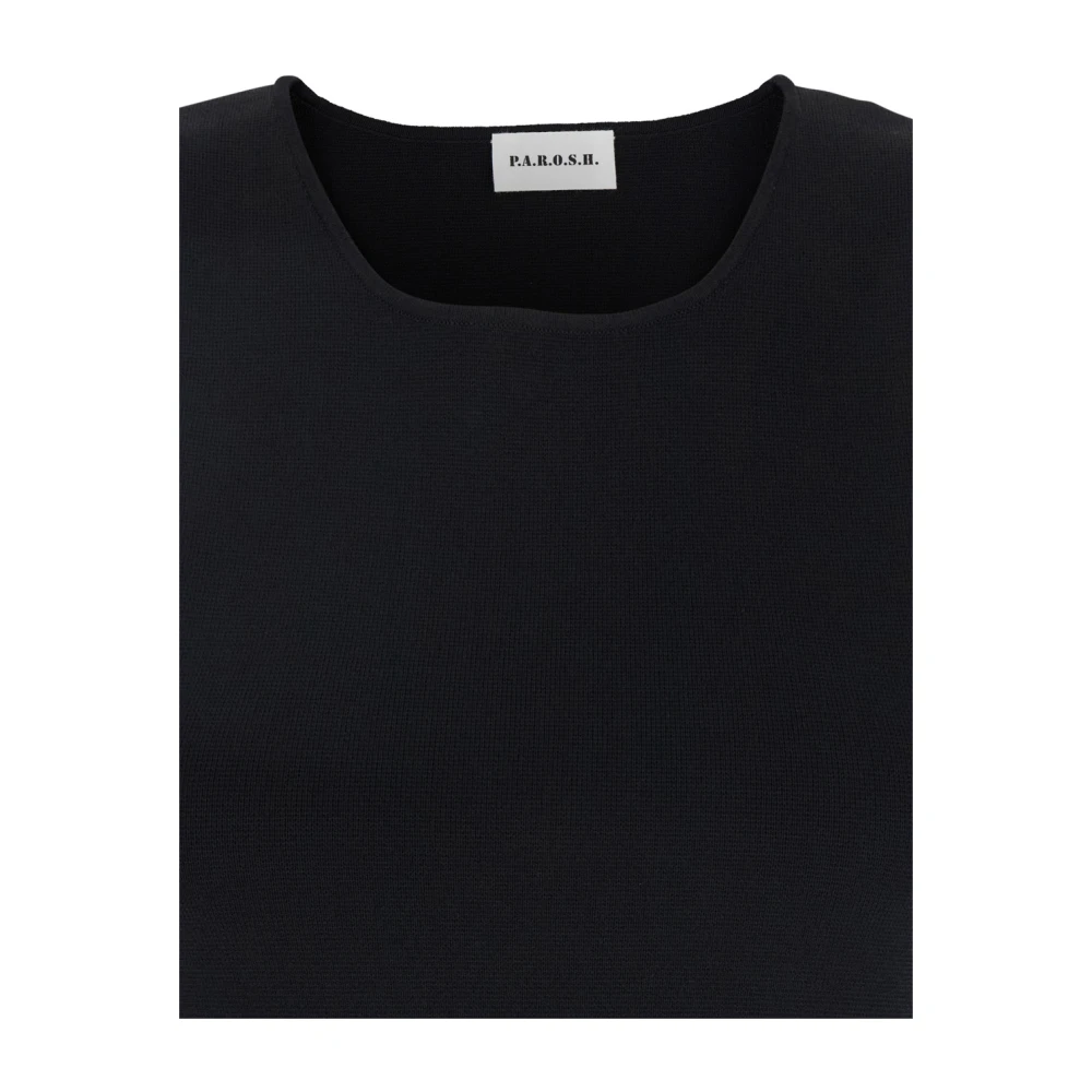 P.a.r.o.s.h. Zwarte Mouwloze Crew Neck Sweater Black Dames