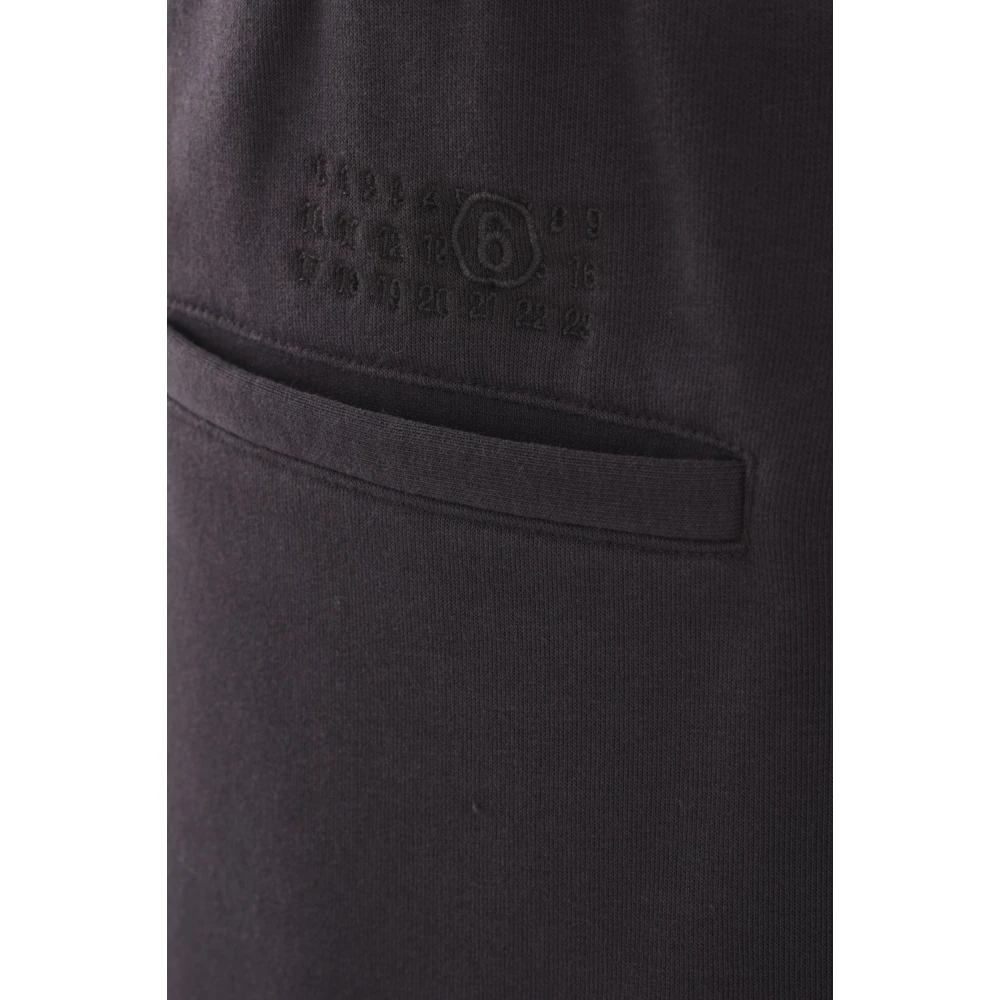 MM6 Maison Margiela Wolmix Shorts met Jersey Rug Black Heren