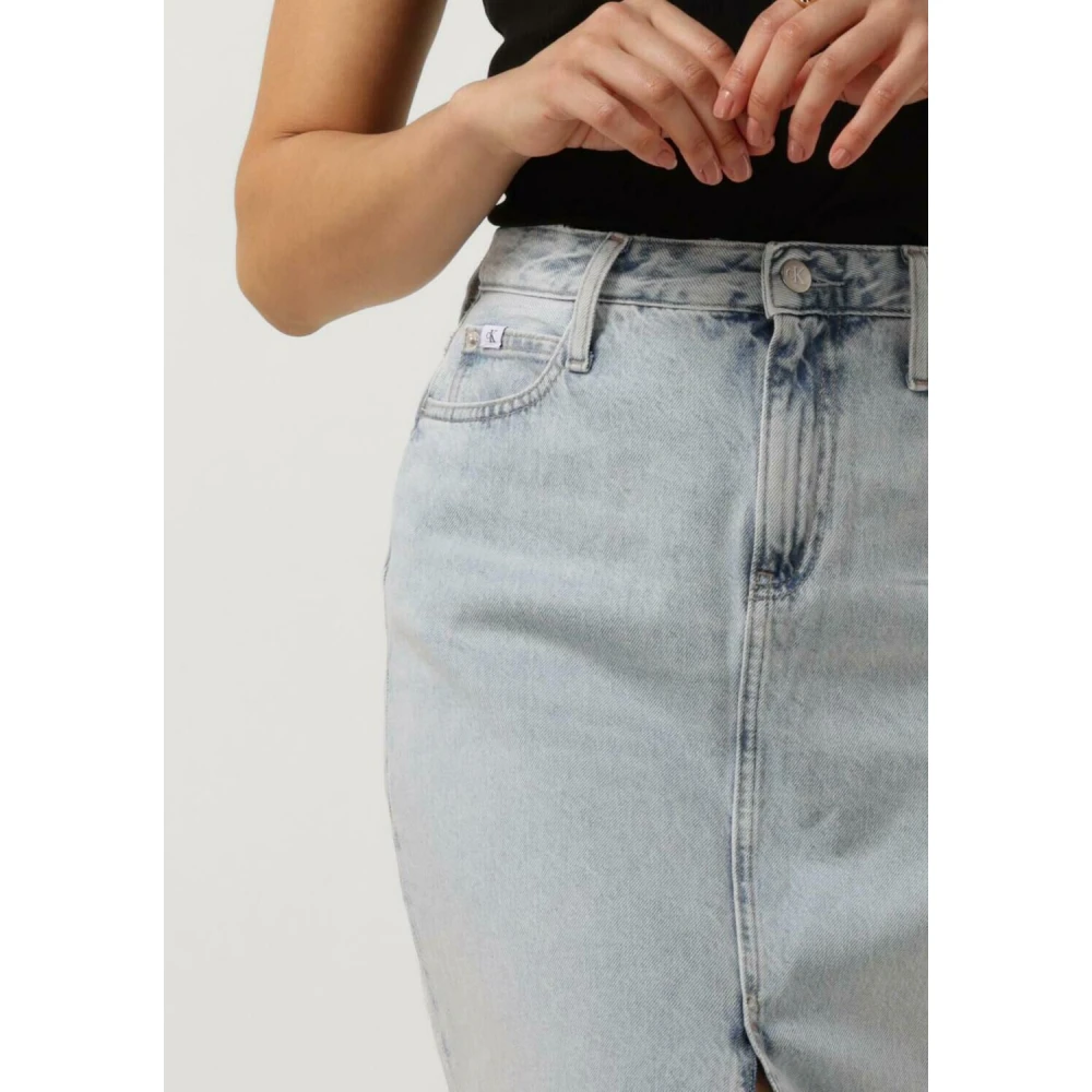 Calvin Klein Blauwe Maxi Rok Blue Dames