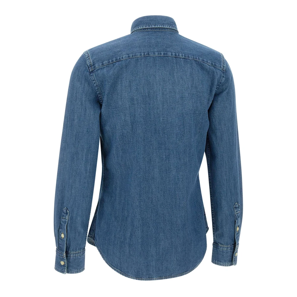 Polo Ralph Lauren Denim overhemd met iconisch logoborduursel Blue Dames