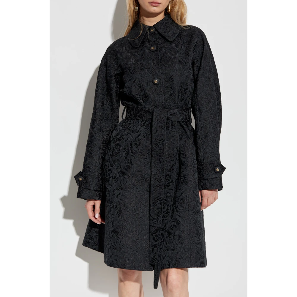 Dolce & Gabbana Jas met bloemenpatroon Black Dames