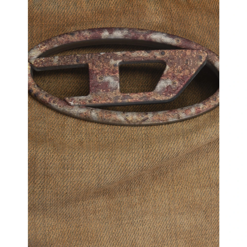 Diesel Kameel Katoen Denim Crop Top Brown Dames