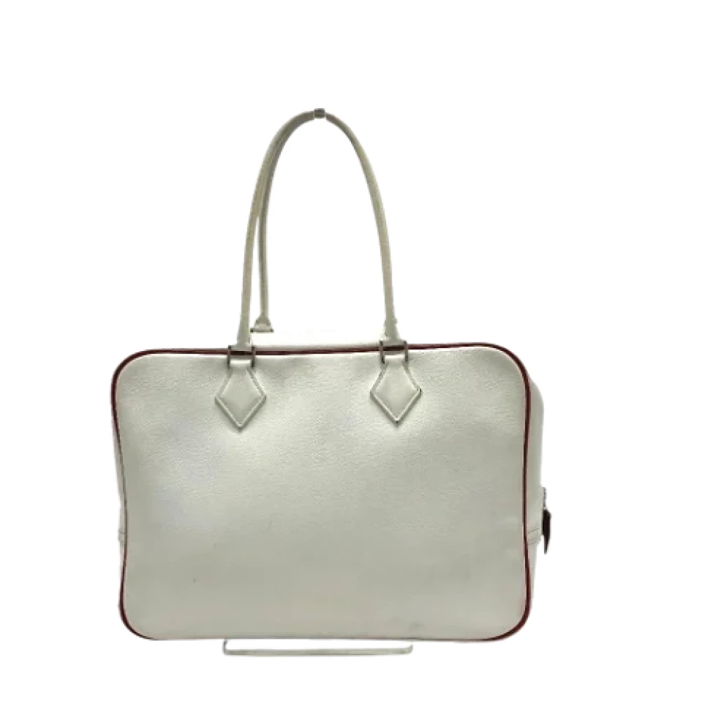 Hermès Vintage Pre-owned Leather handbags White Dames