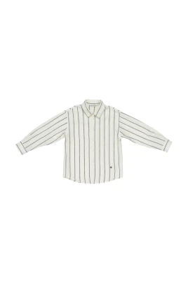 Randig skjorta med broderad logotyp