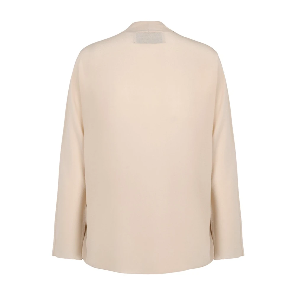 Cortana Zijden Cross-Front Top met V-hals Beige Dames