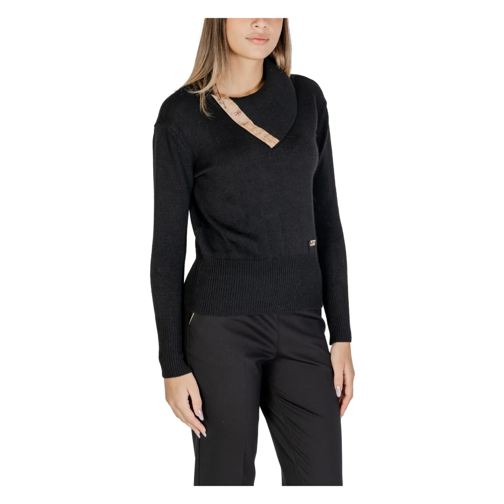 Alviero Martini 1a Classe Zwart Langemouw Gebreid Black Dames