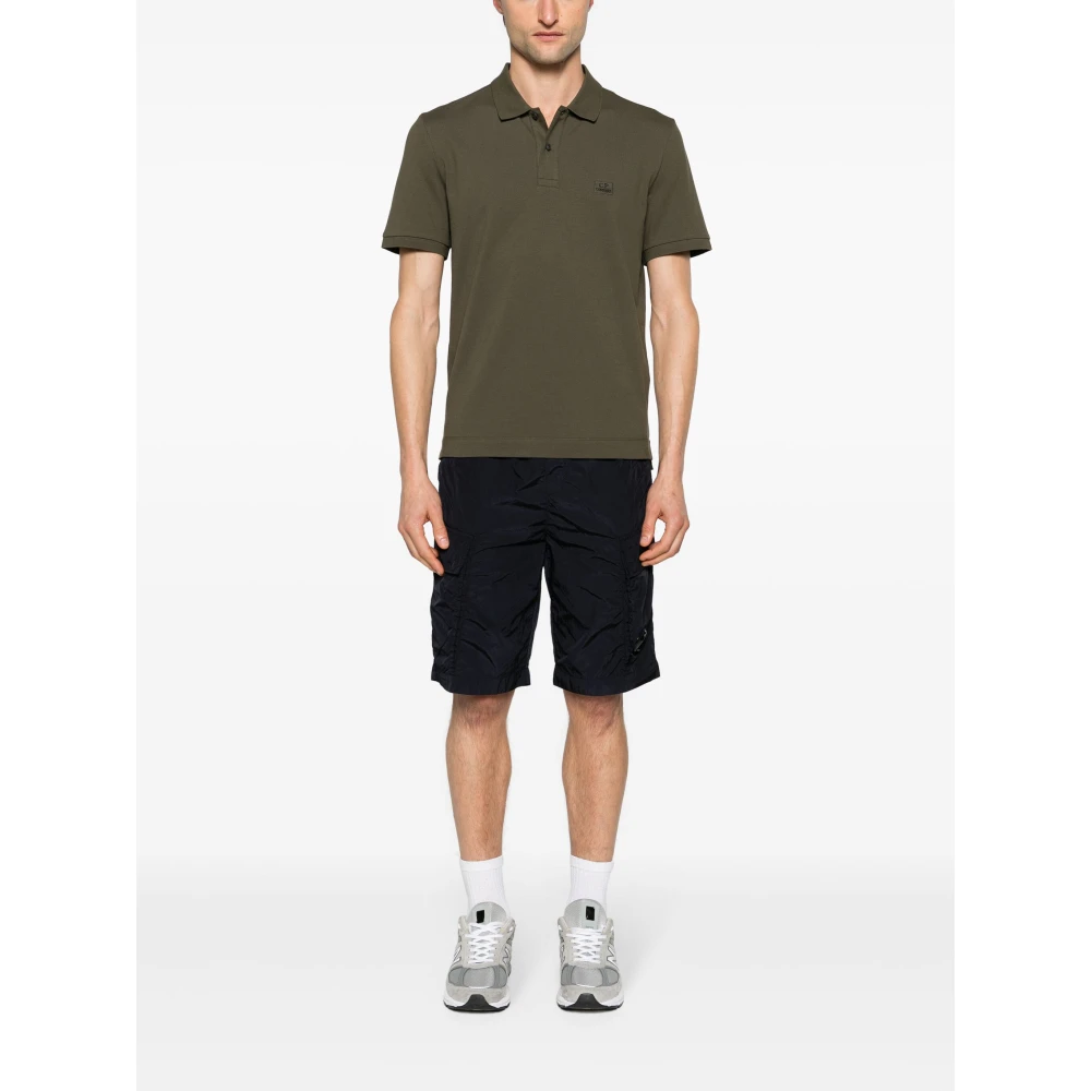 C.P. Company Logo Patch Polo Shirt Green Heren