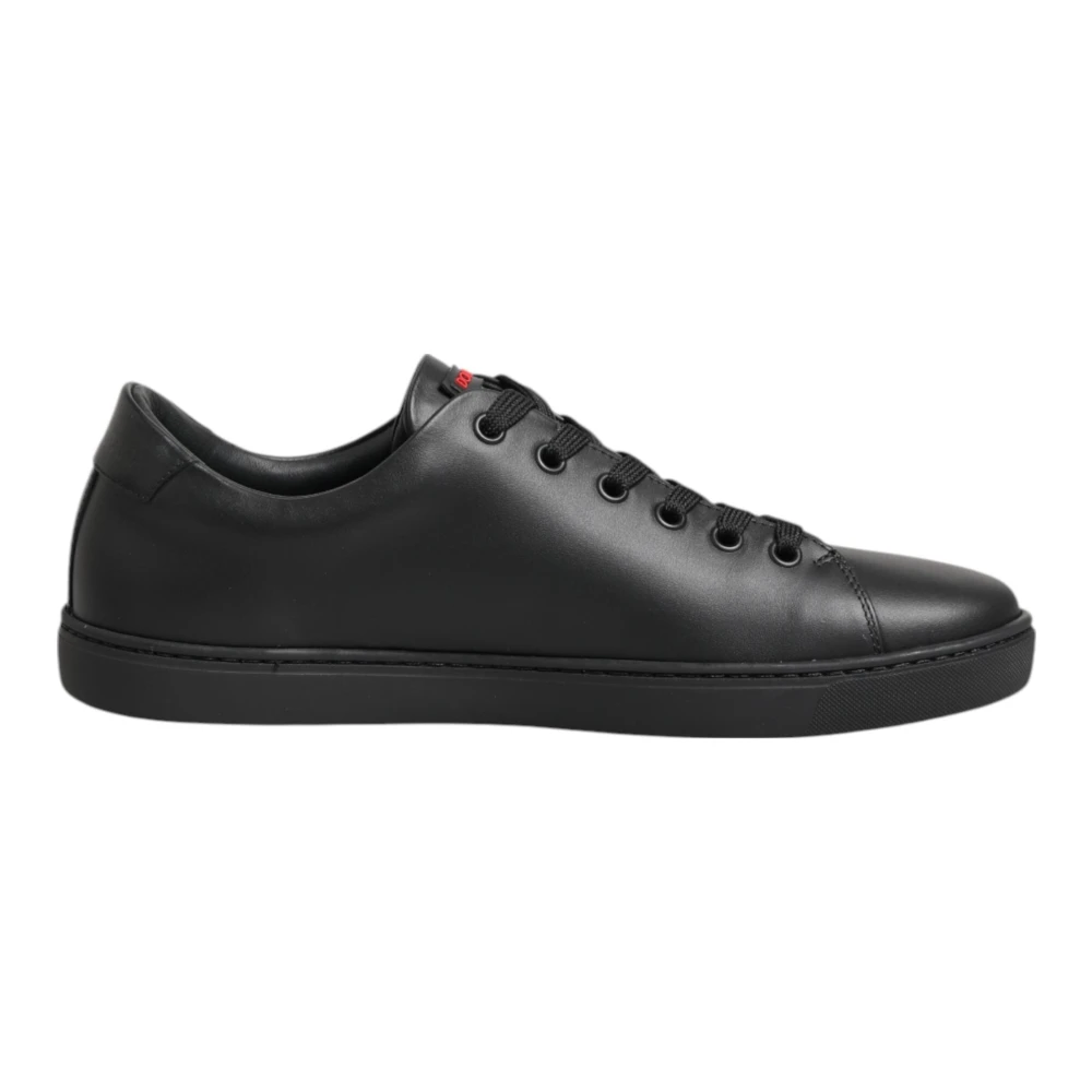 Dolce & Gabbana Men's Black Crystal Heart Low Top Trainers - Sneakers - 1 Uk - Shoes