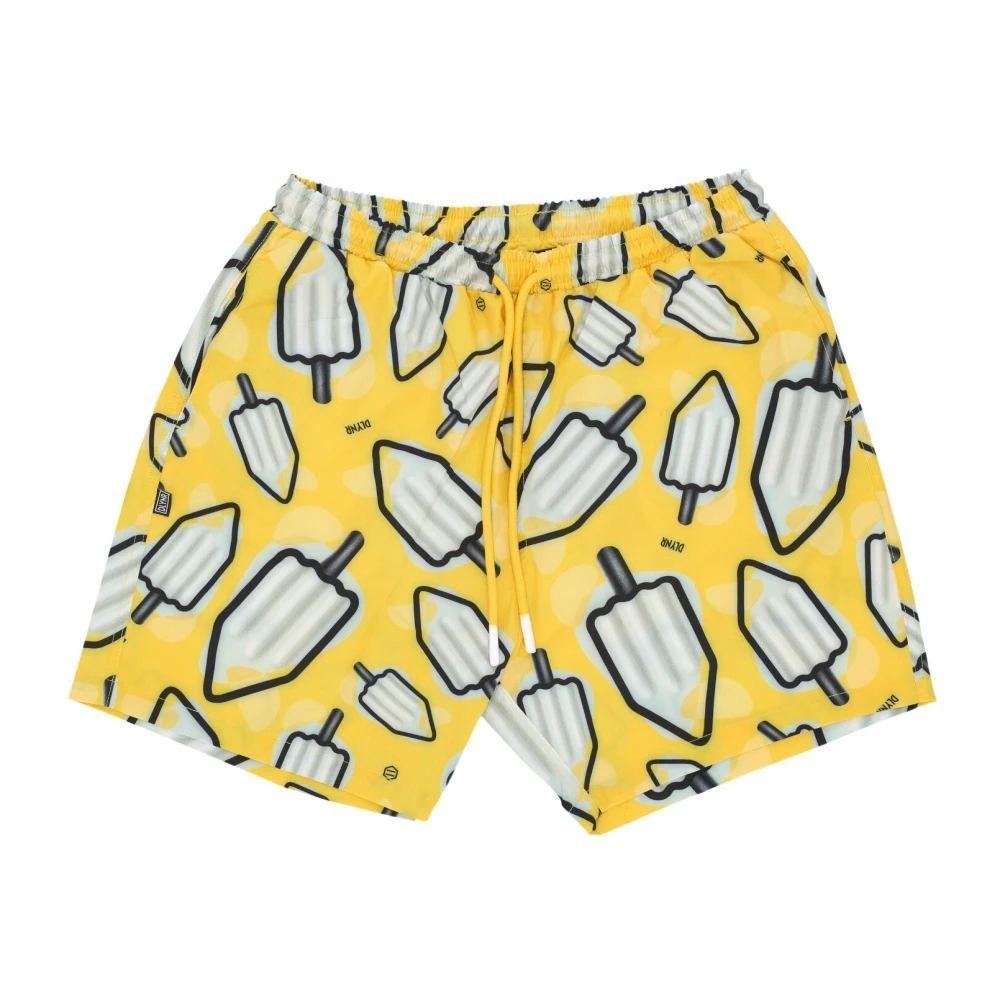 Dolly Noire Citroenpatroon Zwemshorts Geel Yellow Heren