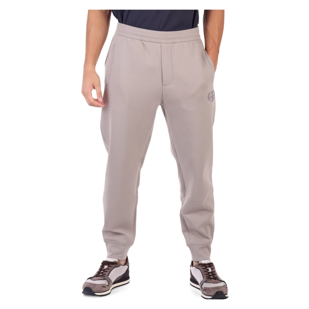 Emporio Armani Sportieve broek met geborduurd logo Gray Heren