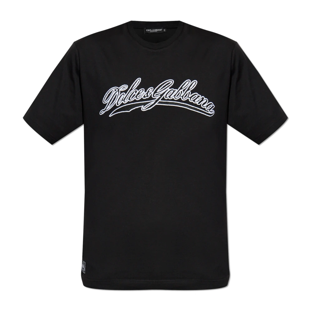 Dolce & Gabbana Men's Black T-Shirts, S, T-Shirt With Logo