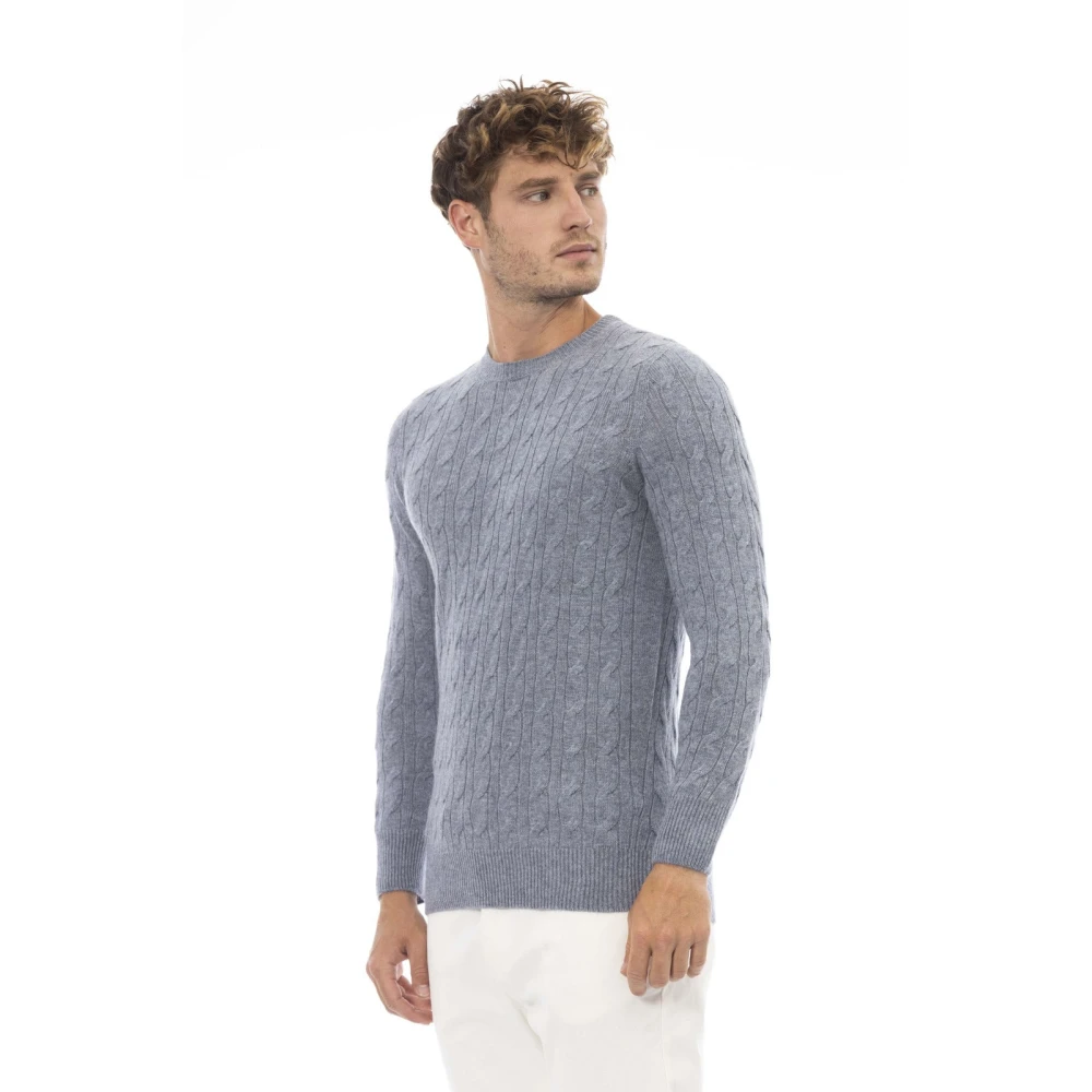 Alpha Studio Ronde Hals Lange Mouw Trui Blue Heren