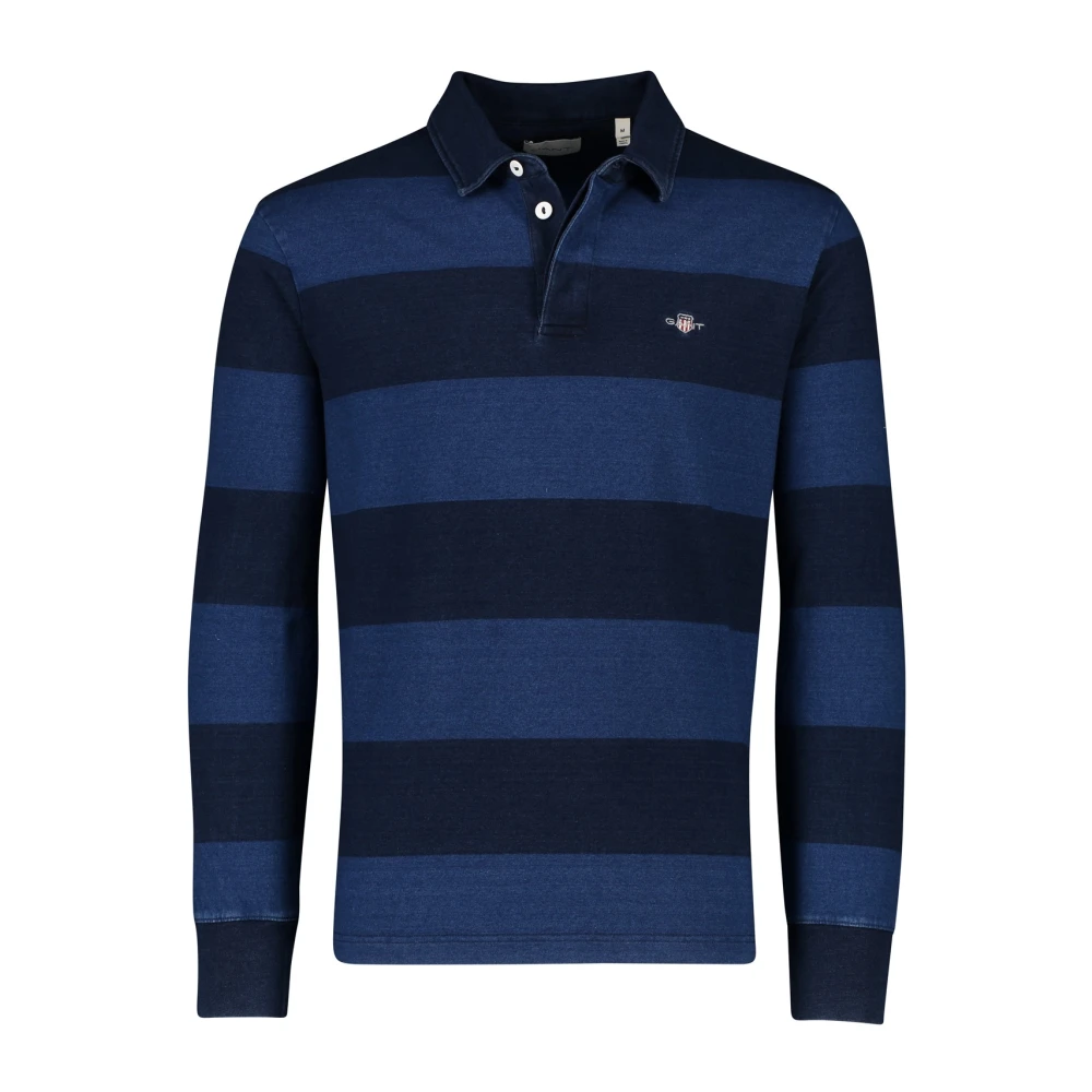 Gant Blauw Gestreepte Rugby Kraag Trui Multicolor Heren