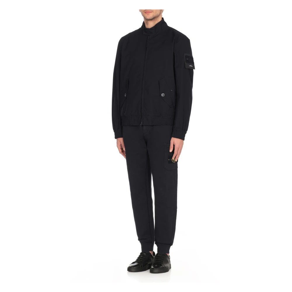 Stone Island Blauwe Katoenen Bomberjack Blue Heren