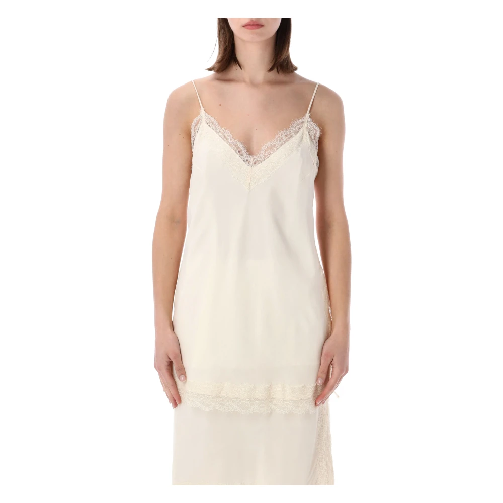 Róhe Women's Beige Sleeveless Tops, Xs, Lace Top