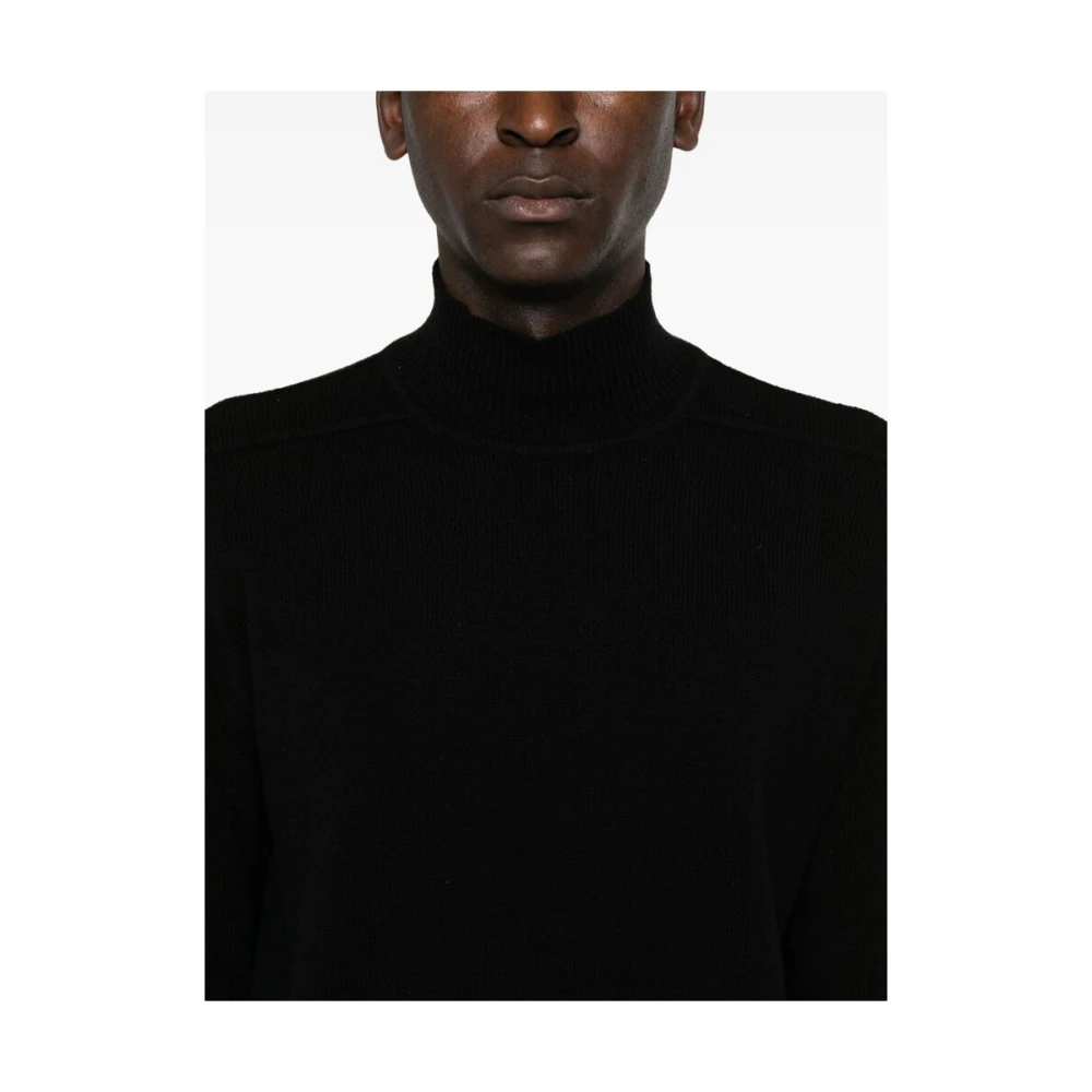 Rick Owens Zwarte Gebreide Crew Neck Sweater Black Heren