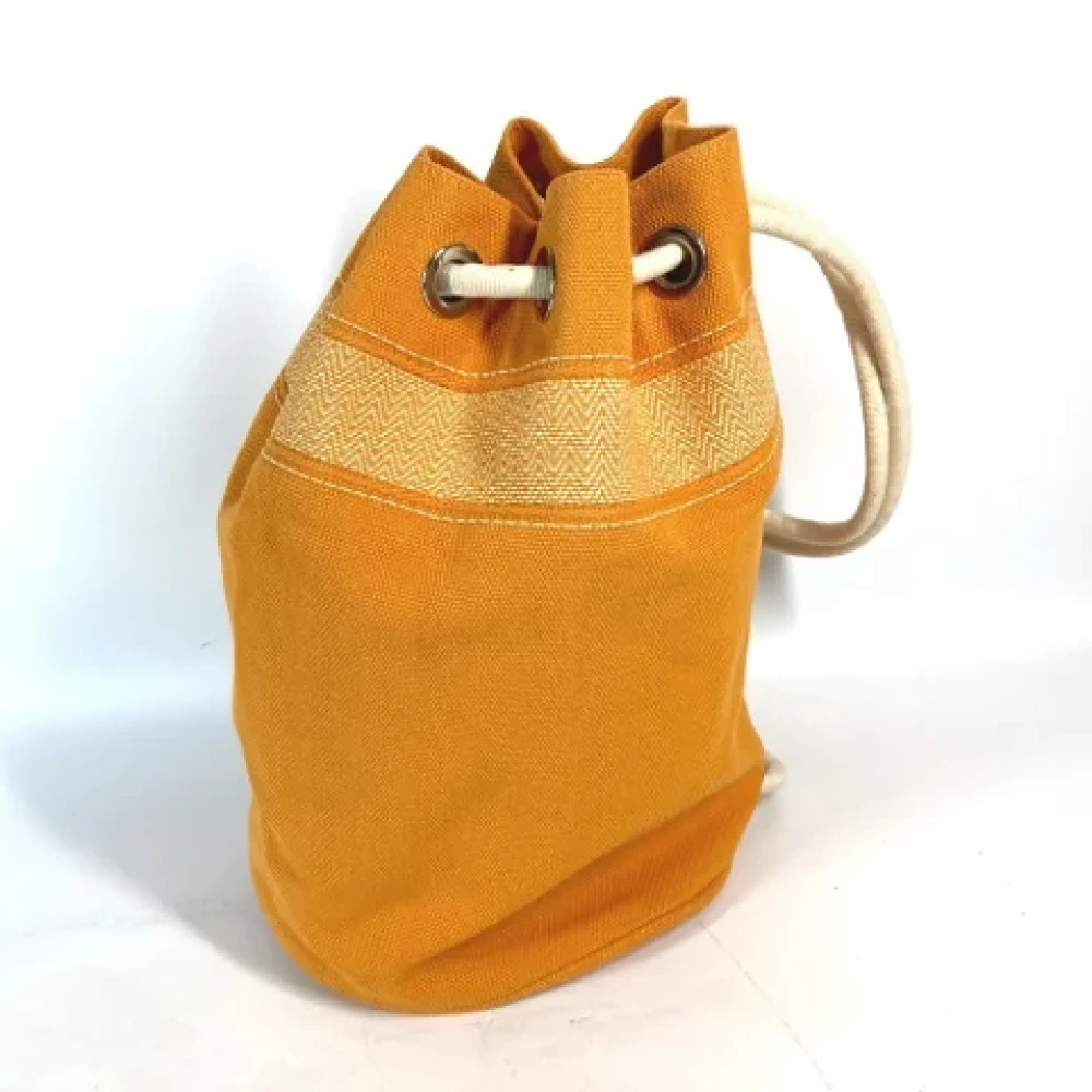 Hermès Vintage Pre-owned Canvas shoulder-bags Orange Dames