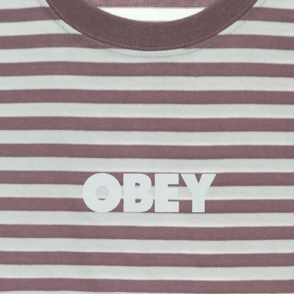 Obey Gestreepte Cropped Tee Lila Krijt Multicolor Dames