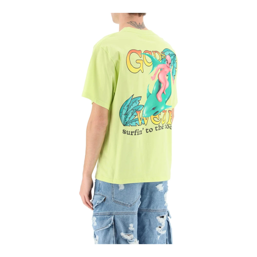 Gcds Surfing Wirdo T-shirt Green Heren