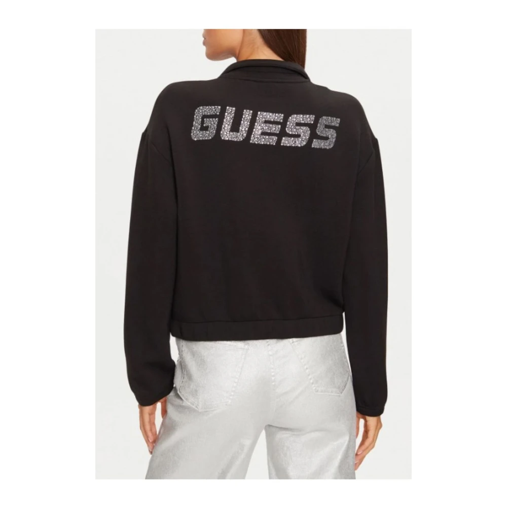 Guess Dames Scuba Rits Hoodie Black Dames