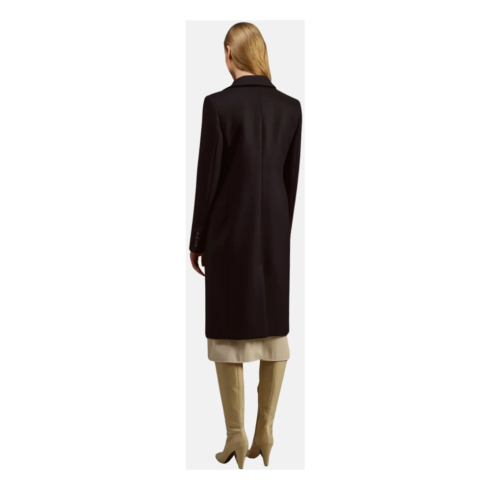Erika Cavallini Slanke double-breasted jas met midi-lengte Black Dames