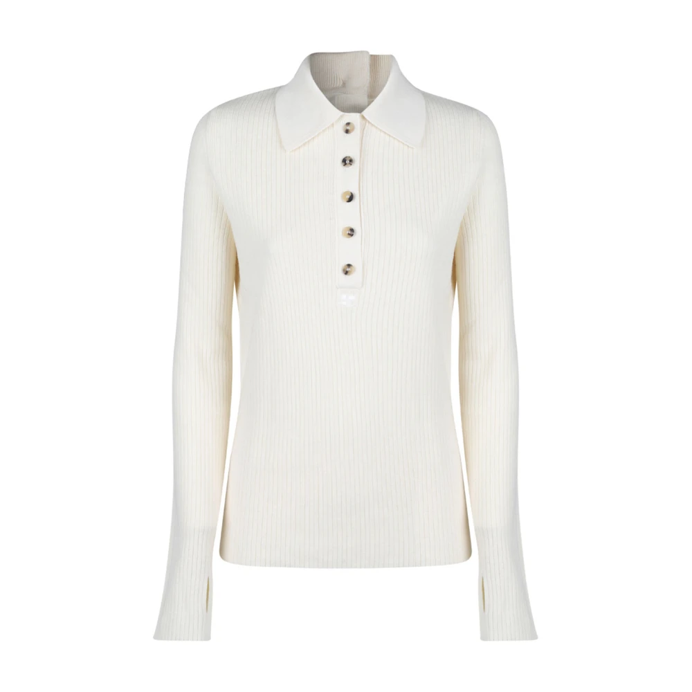 Courrèges Natuurlijke Multi Knopen Polo Shirt Beige Dames