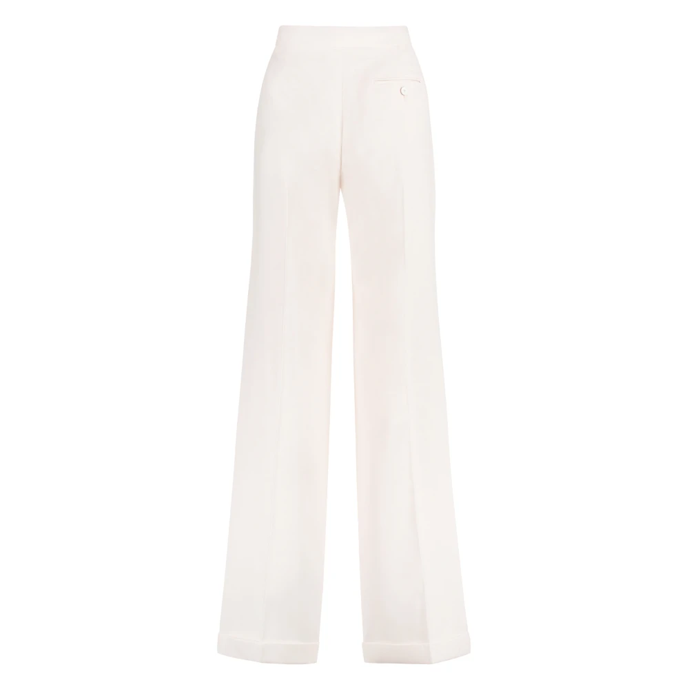 alexander mcqueen Wijde wollen broek Beige Dames