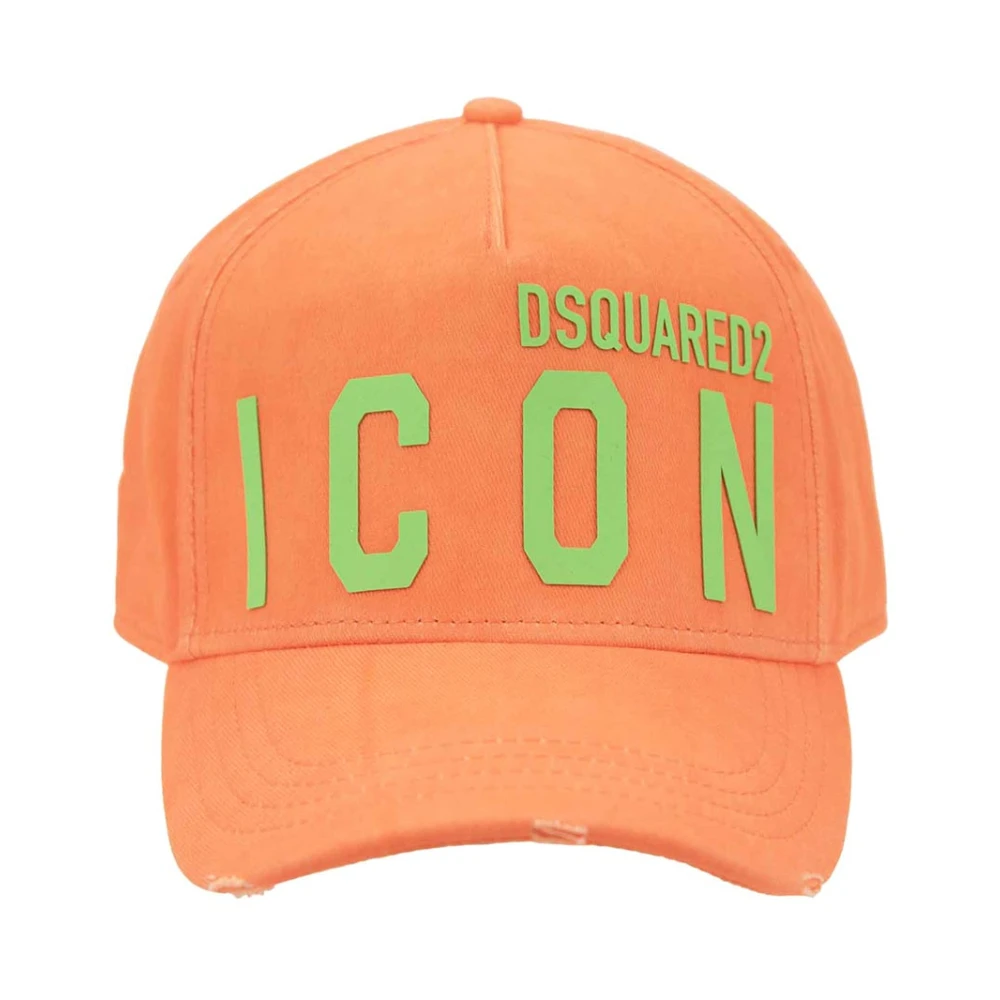 Dsquared2 Mannelijk Oranje Accessoires Heren, One Size, Katoen, Icon Logo Baseball Cap