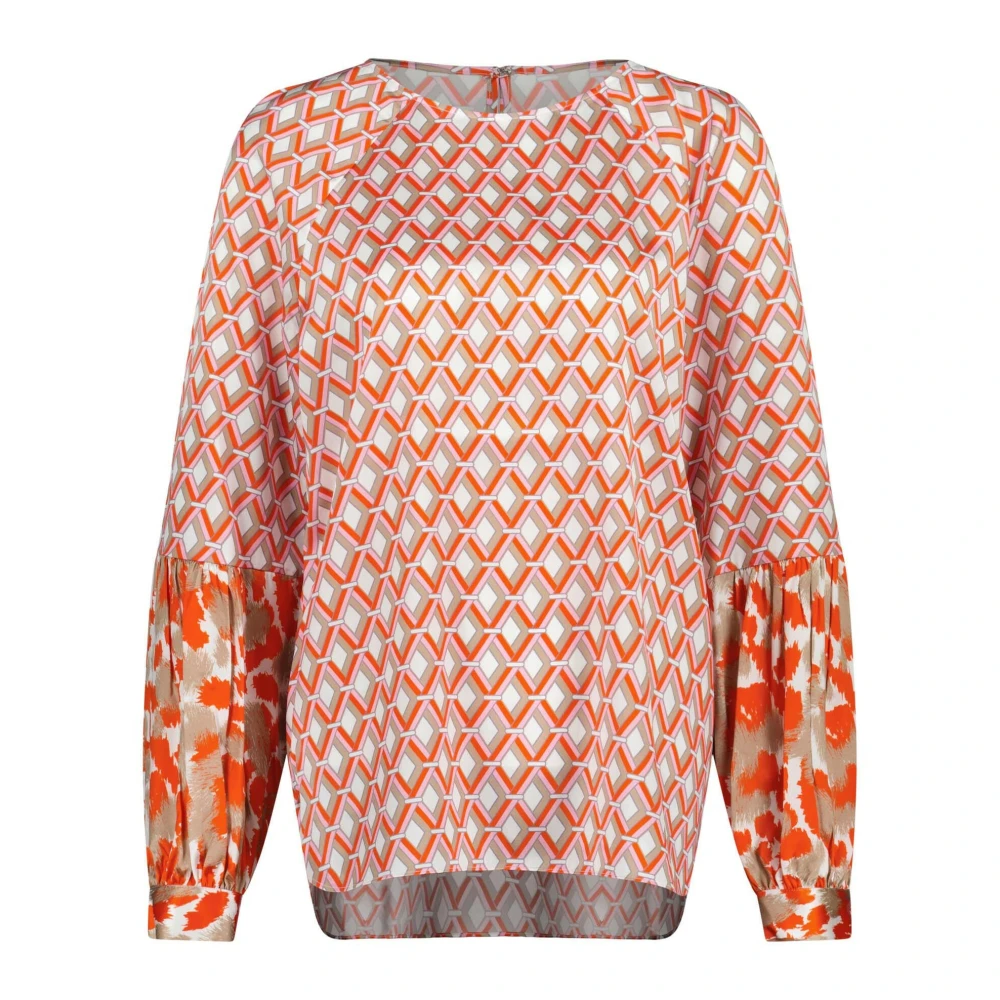 Herzen's Angelegenheit Zijden blouse met geometrisch patroon Multicolor Dames