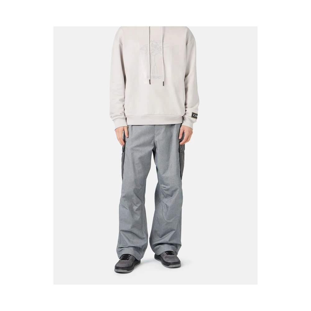 Iceberg Hoodie met rubberen print Gray Heren