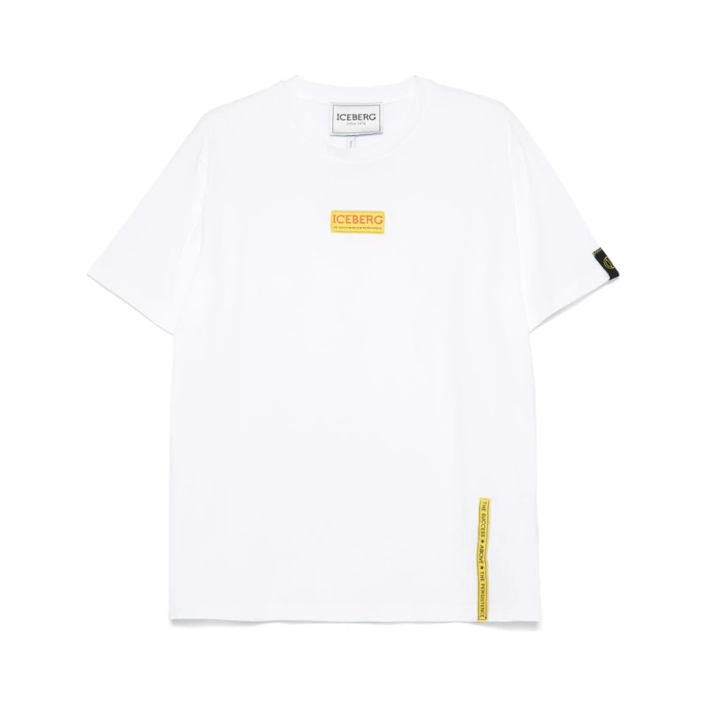 Iceberg Witte Crew Neck T-shirt Korte Mouwen White Heren