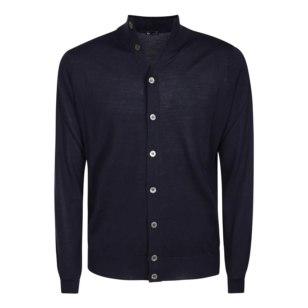 Hindustrie Merino Wol Knoopvest Blue Heren