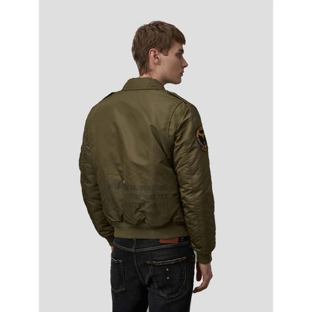 Blauer Groene Nylon Bomberjack Green Heren