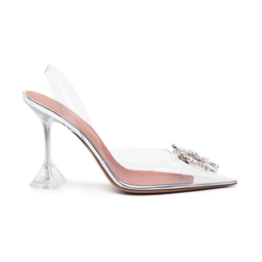 Amina Muaddi Women's Gray Pumps, 5 Uk, With Heel