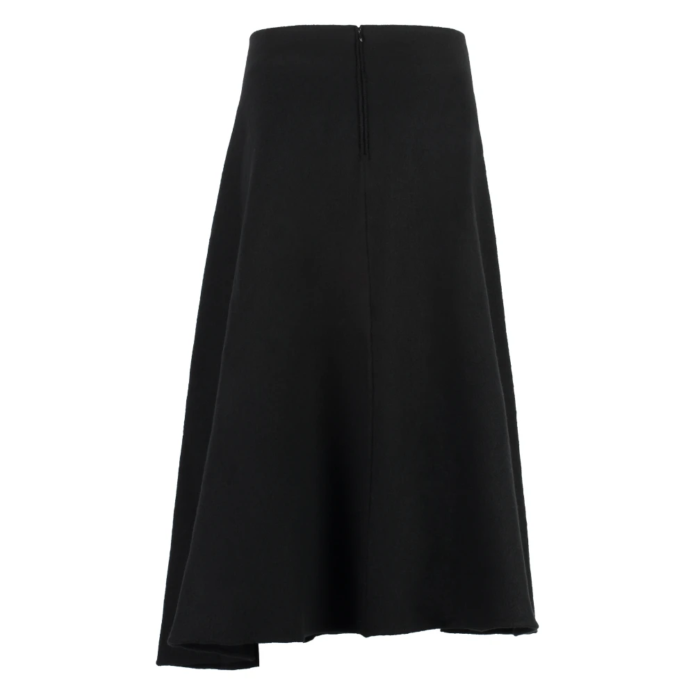 Jil Sander Asymmetrische wollen rok Black Dames